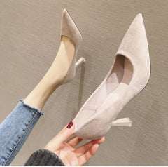 Stiletto Pointed Toe Spring Suede Pumps