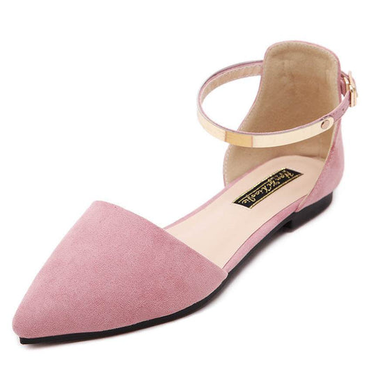Women's Plus Size Flat Pointed Toe Hollow Shoes - Mubimart