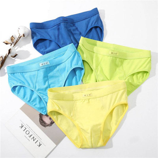 Men Comfortable Soft Cotton Briefs Underwear - Mubimart