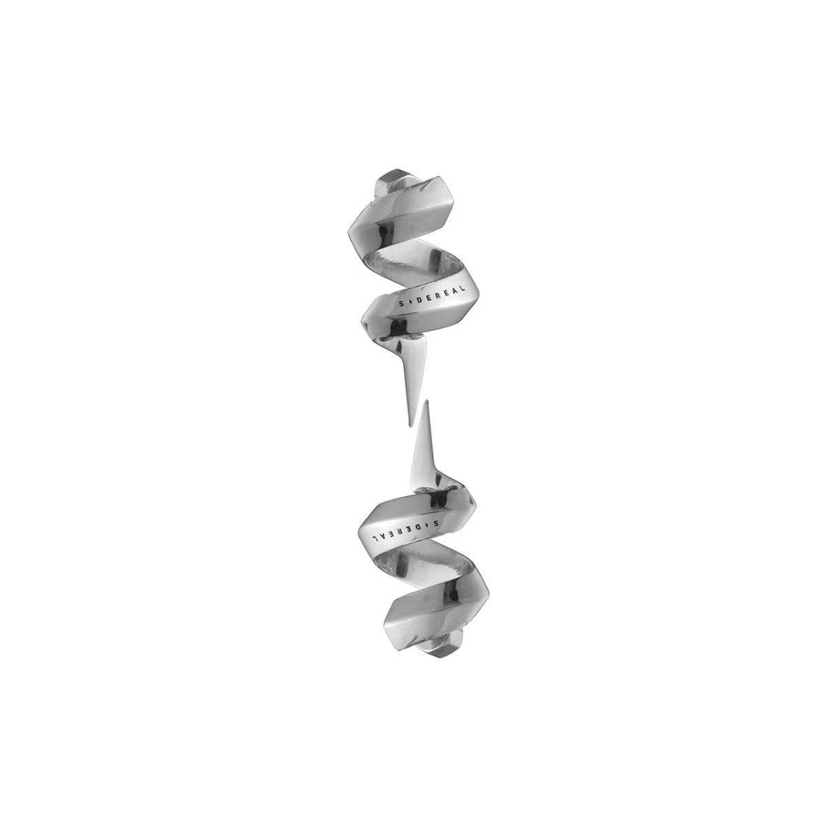 Mens Niche Spiral Barbed Silver Earrings - Mubimart