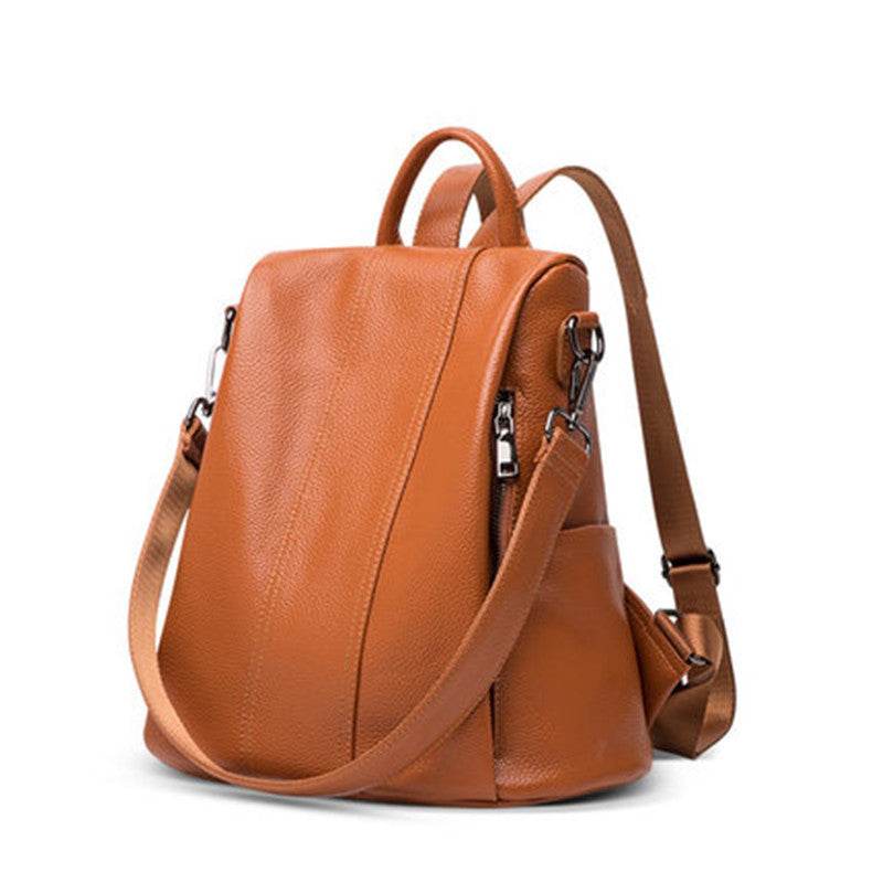 Fashion Backpack Genuine Leather Women - Mubimart