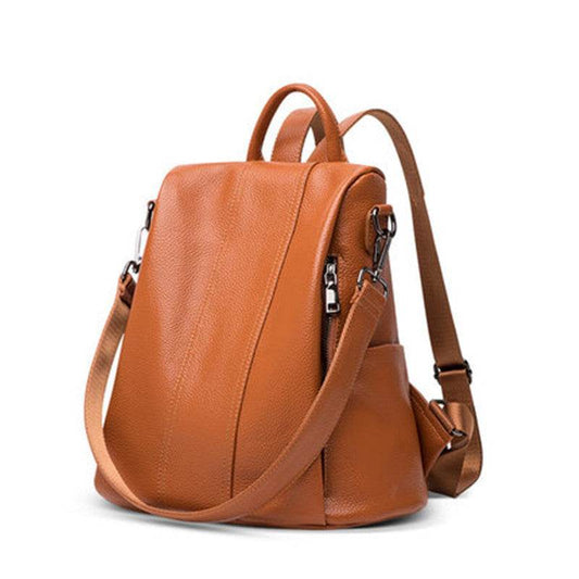 Fashion Backpack Genuine Leather Women - Mubimart