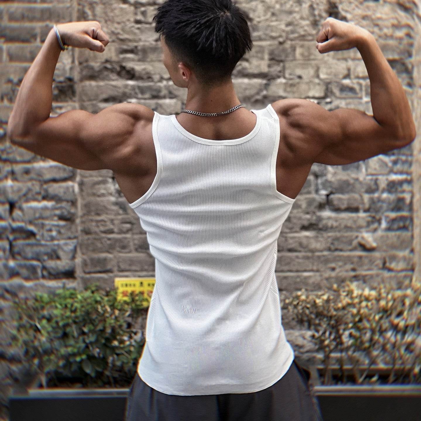 Men's Fashion Sleeveless Slim Fit Stretch Undershirt - Mubimart