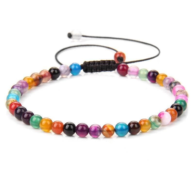 Adjustable Natural Raw Gemstone Beading Bracelet - Mubimart