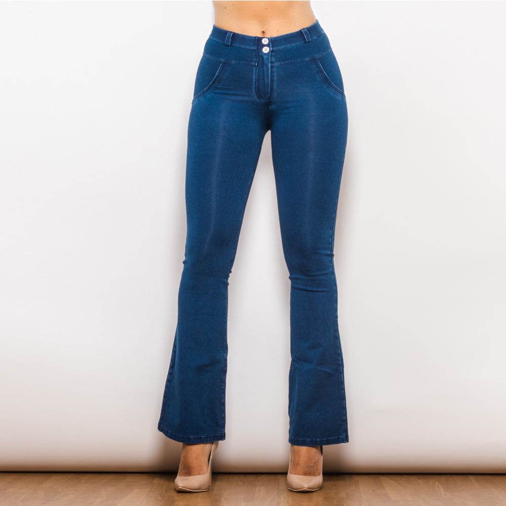 Shascullfites Melody Hot Girl Boot Cut Jeans Women Gothic Sexy Skinny Flare Pants Wide Leg Denim Jeans 2022 New - Mubimart