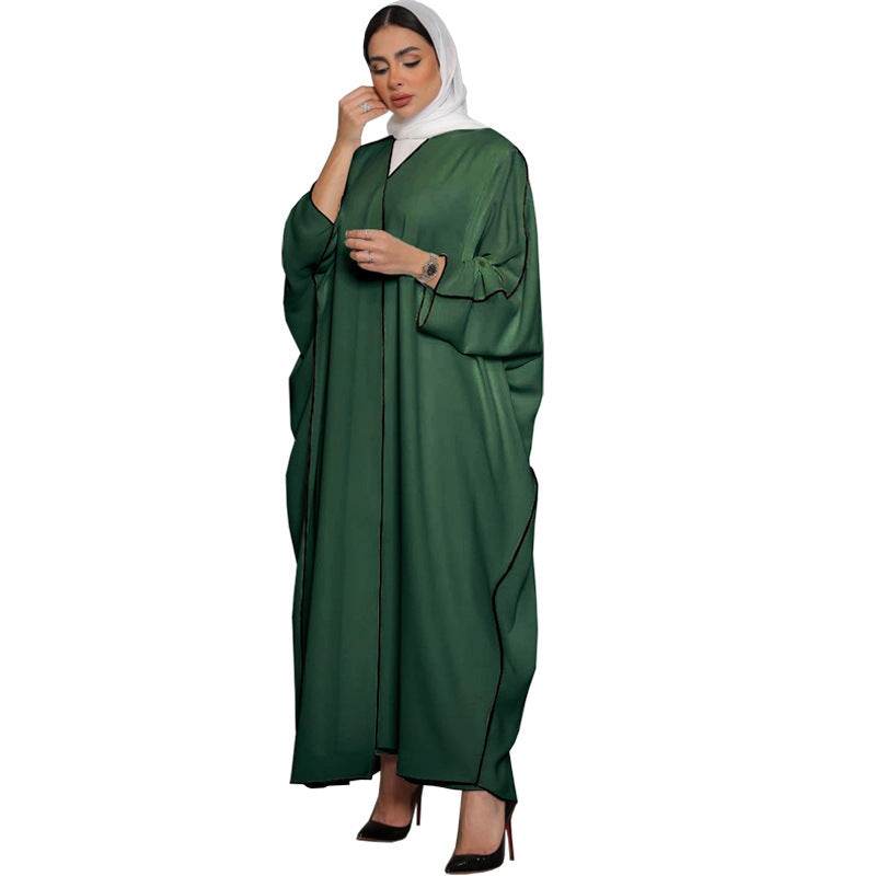 White Stitching Plus Size Women's Robe - Mubimart