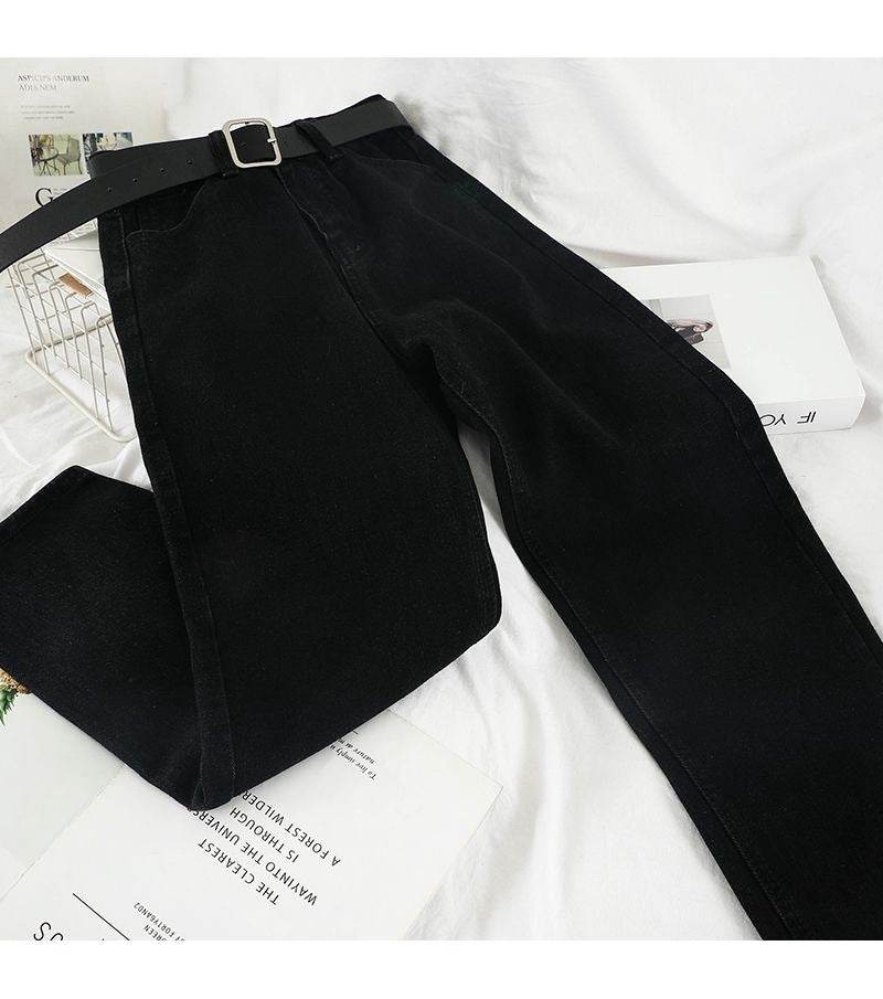 High Waist Jeans Women Straight Harem - Mubimart