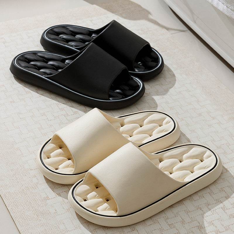 Non-slip Design Bathroom Slippers Home Summer Thick Sole Floor Bedroom House Shoes For Women Men - Mubimart