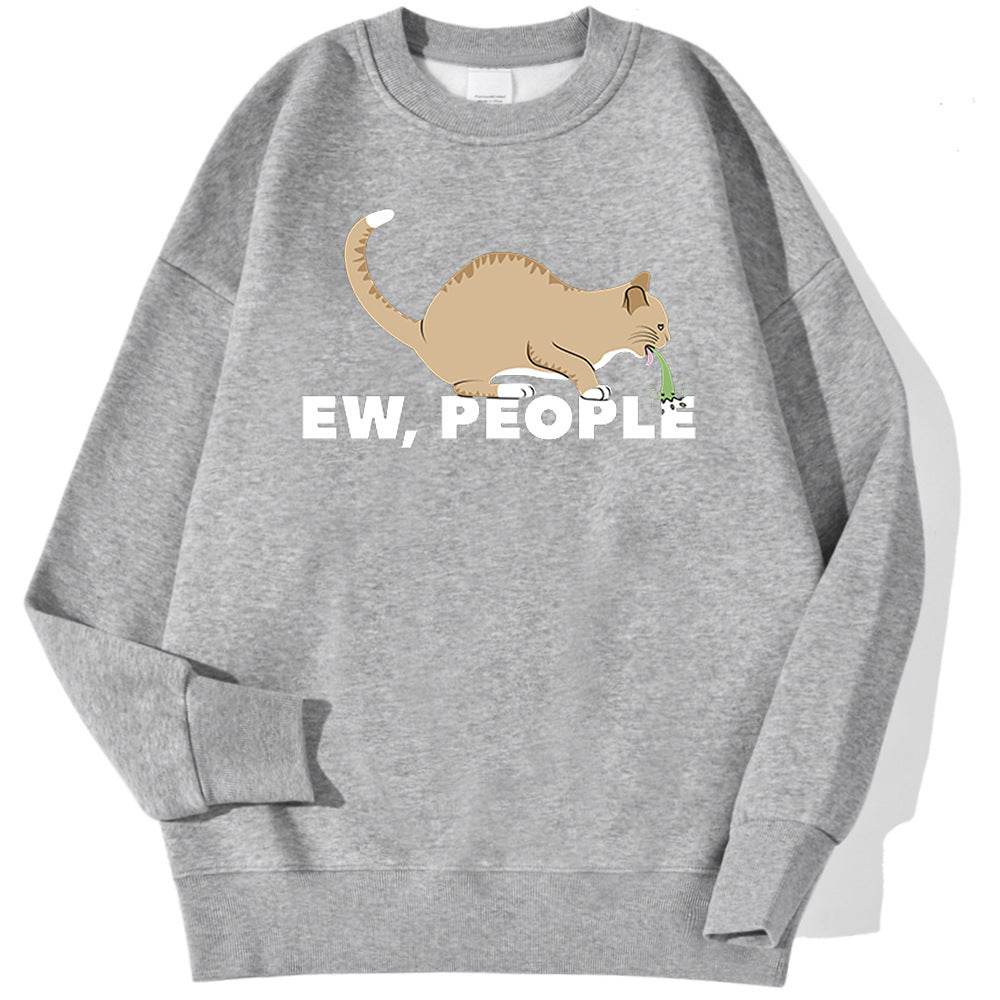 Fashion Personality Cat Print Sweatshirt Men - Mubimart