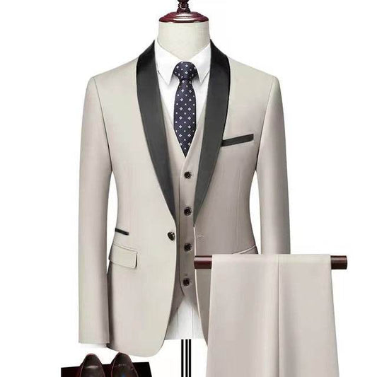 Men 3 Pieces Suit Set Men Wedding Suits Groom Tuxedos - Mubimart