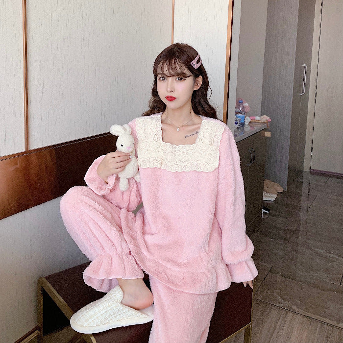 Winter Sweet And Warm Plush Loungewear - Mubimart -  