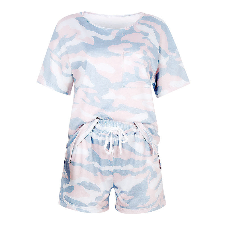 Tie-dye Print Pajamas Loungewear Tracksuit - Mubimart -  