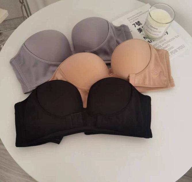 Girl Wireless Push Up Bra Strapless Invisible Sexy Fashion Underwear Female Small Size Thickened - Mubimart