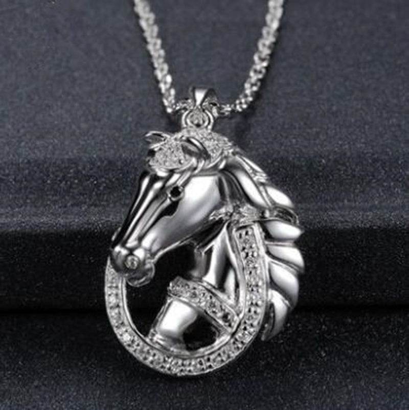 Horse To Success Mens Pendant Natal Zodiac Patron Saint Necklace - Mubimart