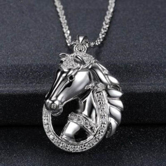 Horse To Success Mens Pendant Natal Zodiac Patron Saint Necklace - Mubimart