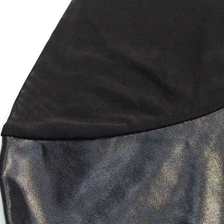 Cross-border Products European And American Mesh Stitching Patent Leather One-piece Sexy Lingerie Distinguish Size - Mubimart