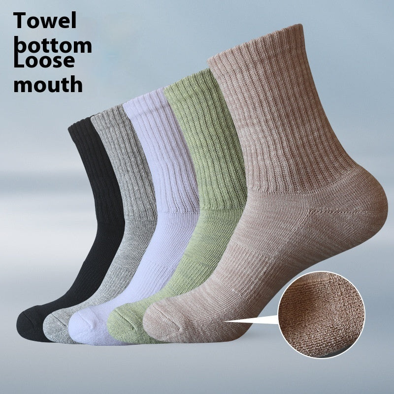 Cotton Thickened Socks Loose Towel Athletic Socks - Mubimart - Crew socks 