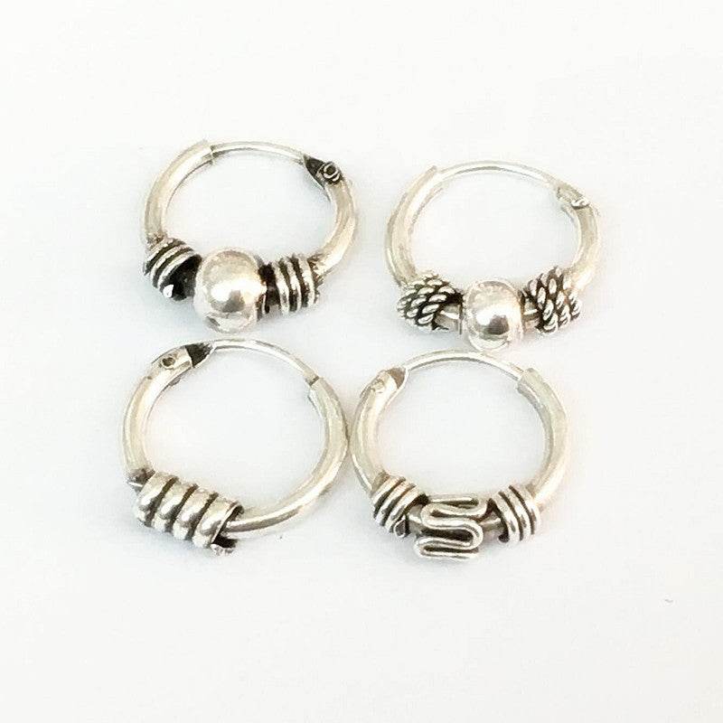 S925 Sterling Silver Earrings Antique Small For Men And Women - Mubimart