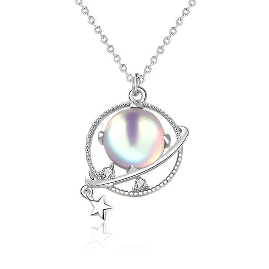 S925 Sterling Silver Dream Planet Necklace Women