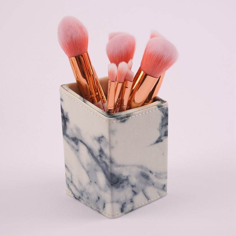 10 marble makeup brush sets, beauty tools, blush, eye shadow, face modification, 5 big 5 small explosions. - Mubimart