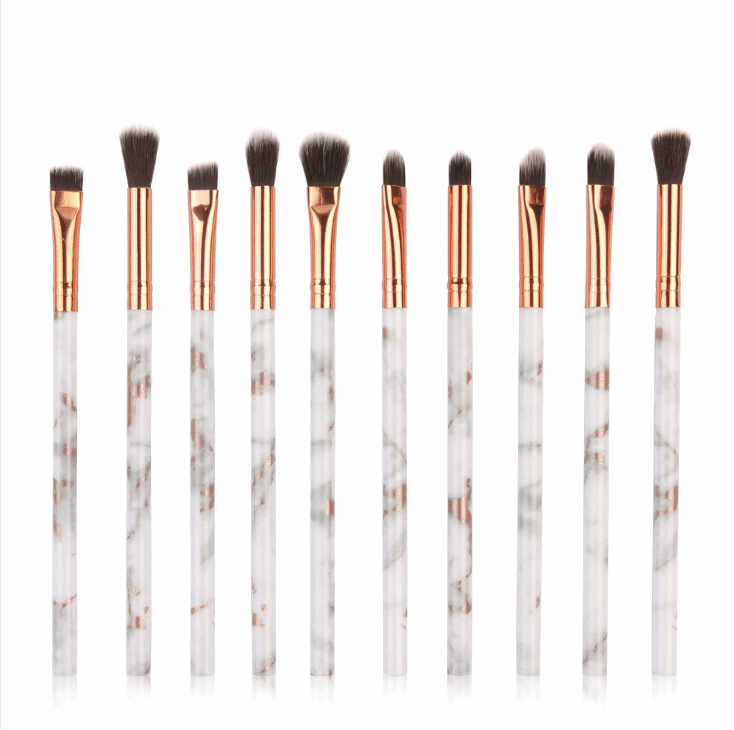 10 marble makeup brush sets, beauty tools, blush, eye shadow, face modification, 5 big 5 small explosions. - Mubimart