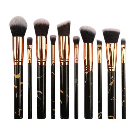 10 marble makeup brush sets, beauty tools, blush, eye shadow, face modification, 5 big 5 small explosions. - Mubimart