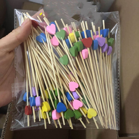 100 Pieces Of Love Creative Fruit Toothpick - Mubimart