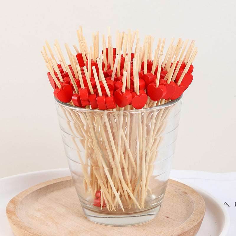 100 Pieces Of Love Creative Fruit Toothpick - Mubimart