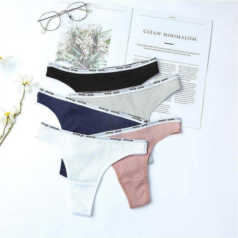 Threaded cotton thong - Mubimart