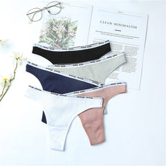 Threaded cotton thong - Mubimart -  