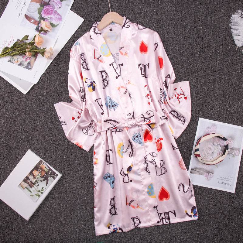 Sexy printed nightgown - Mubimart