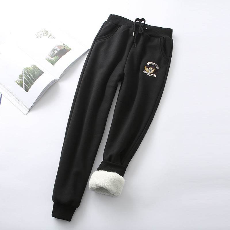 Lamb velvet sweatpants Trousers - Mubimart