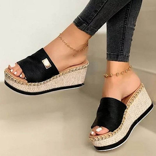 Platform sandals wedge heels fashion sandals - Mubimart