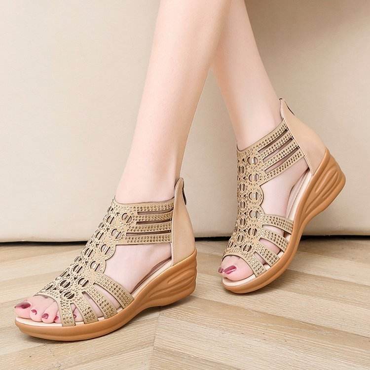 Fishbill wedge sandals - Mubimart