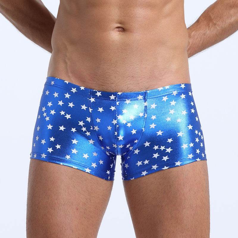 Men's Patent Leather Boxer Briefs - Mubimart