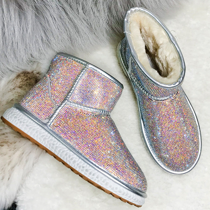 Rhinestone snow boots