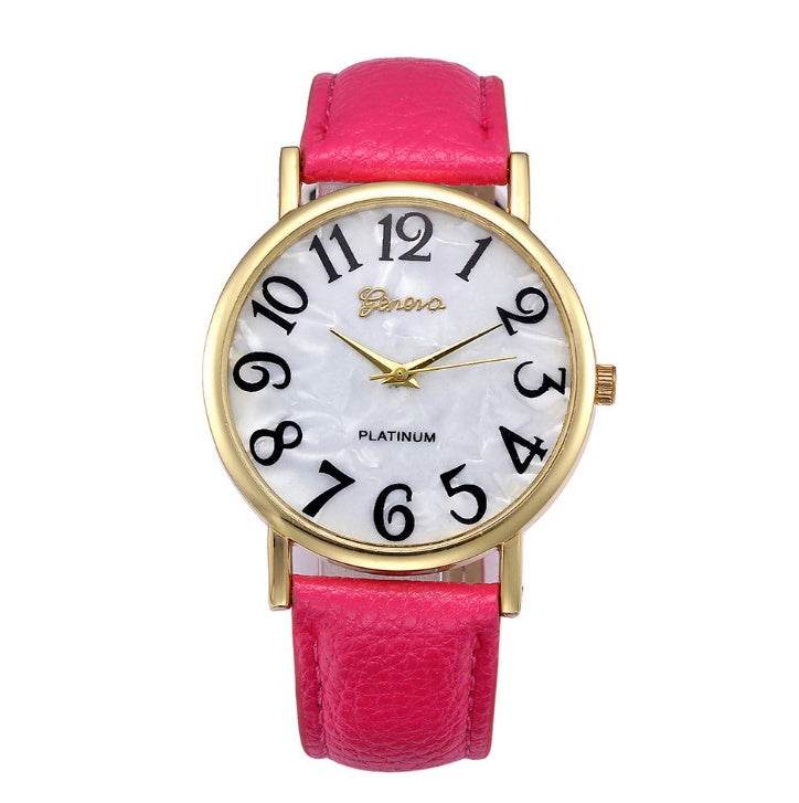 Marble Belt Watch Fashion Geneva Watch Shell Face Casual Watch For Men And Women - Mubimart