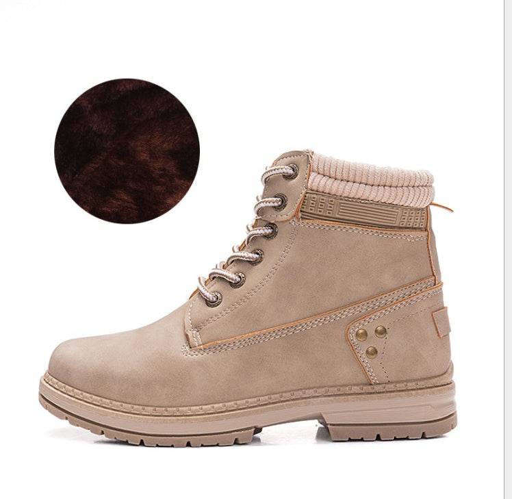 Martin boots women plus velvet - Mubimart