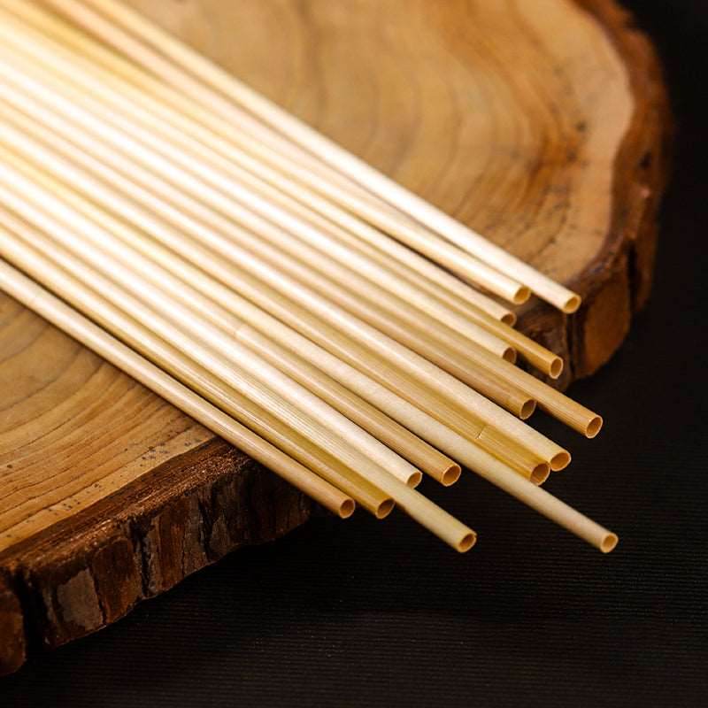 100Pcs 20cm Natural Wheat Straw Reusable Drinking Straws - Mubimart