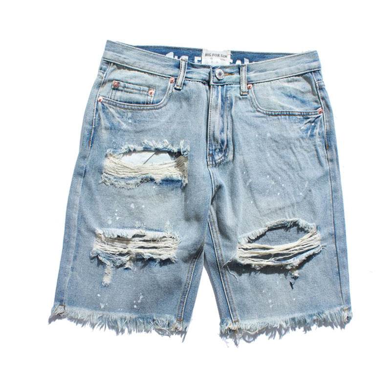 Ripped denim shorts - Mubimart