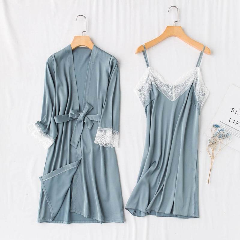 Ice silk strapless nightgown - Mubimart