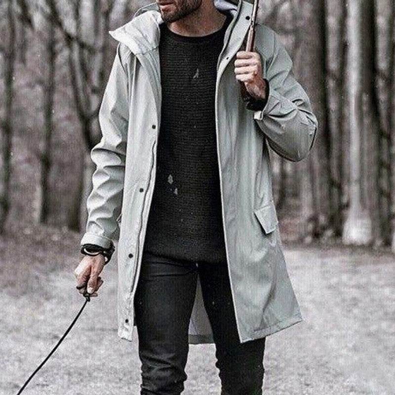 Men's hooded trench coat - Mubimart