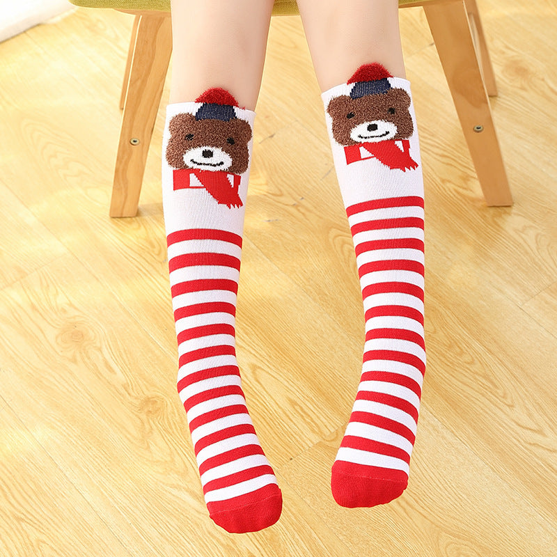 Children's stereo card through knee socks - Mubimart -  