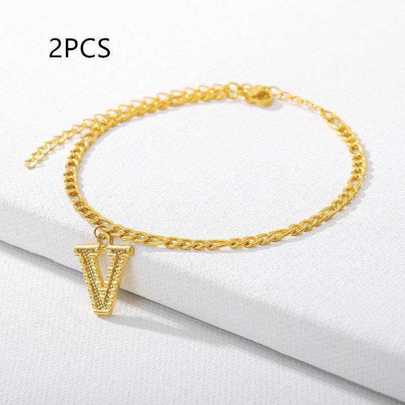 26 English alphabet anklets - Mubimart