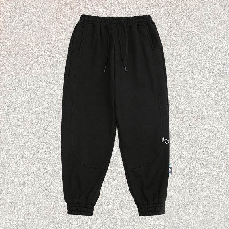 Solid color plus velvet sweatpants - Mubimart