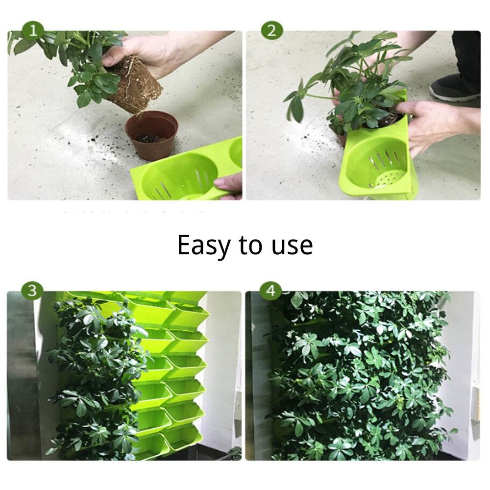 Stackable Flower Pot Wall Hanging Vertical Planter Succulent Plants Bonsai Vase Garden Home Decoration - Mubimart