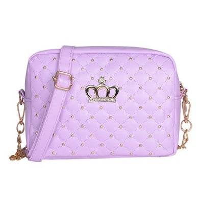 Women PU Crossbody Rivet Chain Shoulder Bag - Mubimart