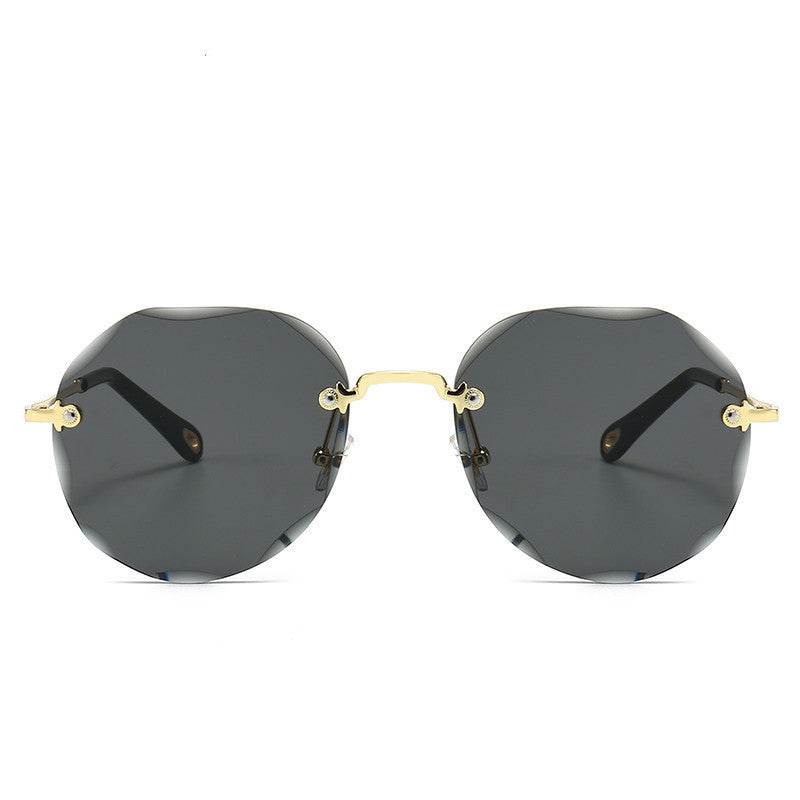 Polygonal Sunglasses Women Rimless Trimmed Sunglasses - Mubimart