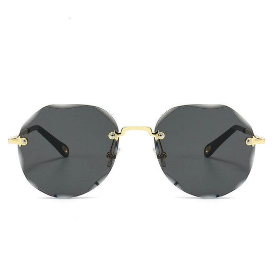 Polygonal Sunglasses Women Rimless Trimmed Sunglasses - Mubimart