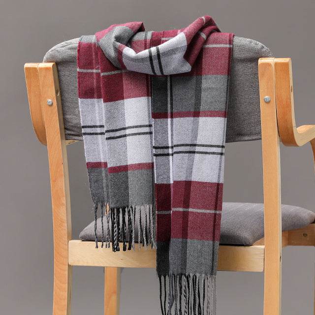 Mens And Girls Neckwear Cashmere Check Childrens Scarf - Mubimart
